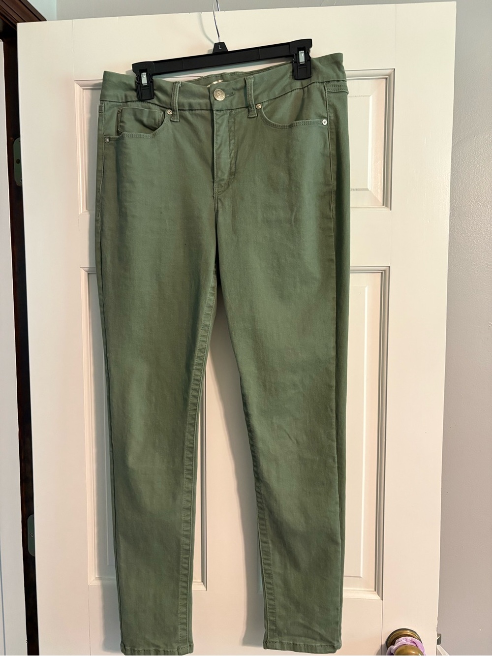 Seven7 tummy less skinny jean Olive Green Skinny Jeans